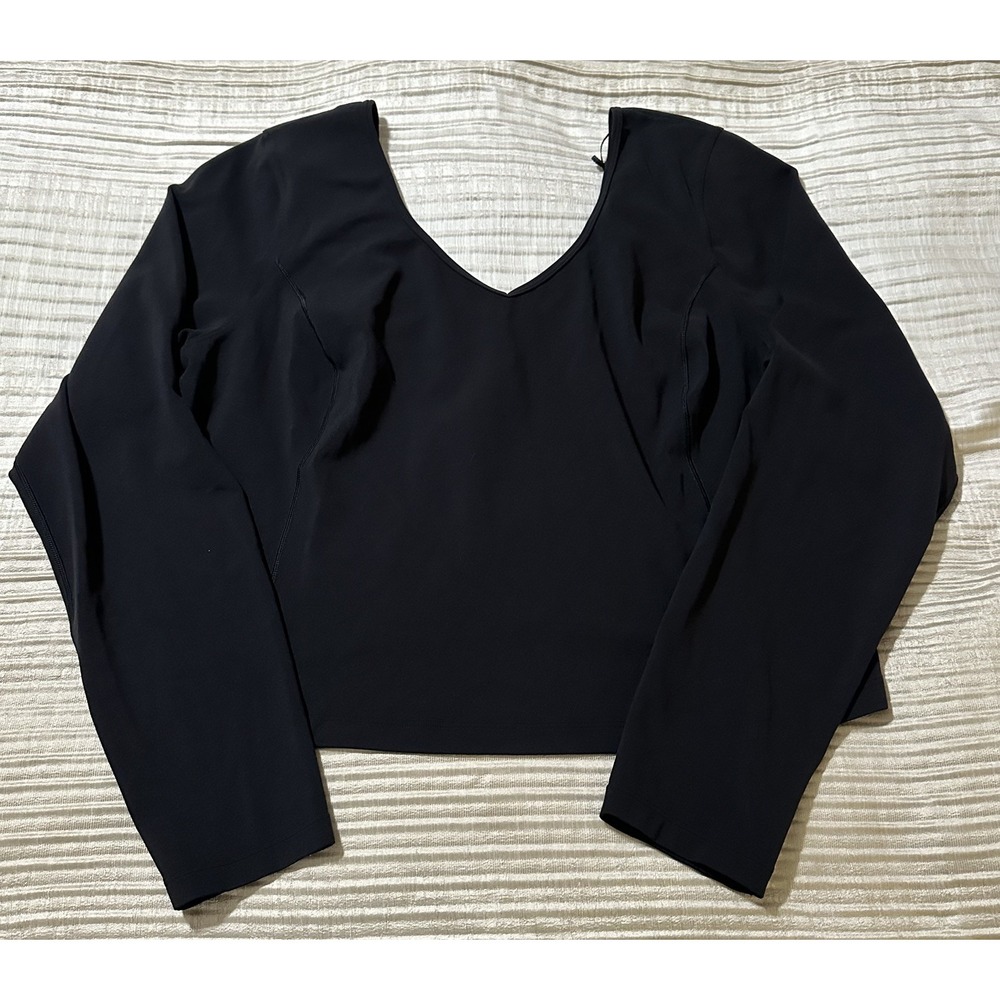 Lululemon Align Women'sβ Long Sleeve Nulu Shirt, Size 16, Black EUC